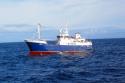 Factory longliner vessel at sea. 