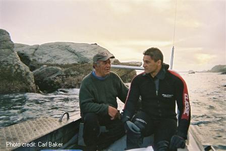 Tangata Tiaka Owen Woods and Carl Baker, Haumuri Bay, Kaikoura, site visit