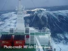 Longliner in heavy sea