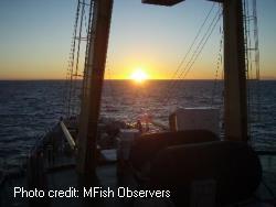 Sunrise from a fishing vessel