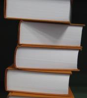 pile of bound books